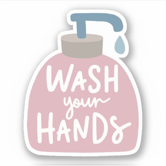 Hände waschen aufkleber (Vorderseite)