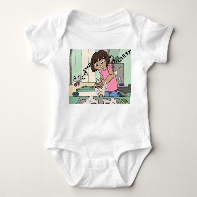 Hände waschen baby strampler (Vorderseite)
