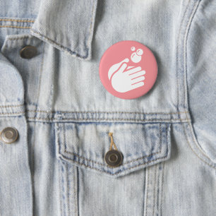 Hände waschen - Hand waschen Virus & Grippe Doktor Button