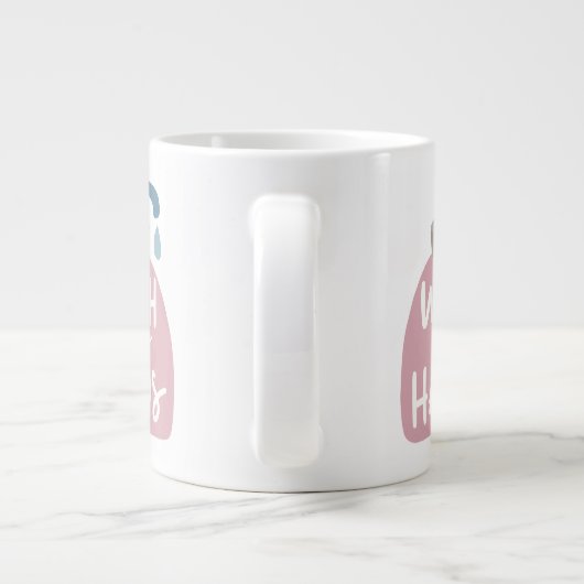 Hände waschen Jumbo-Tasse (Rückseite)