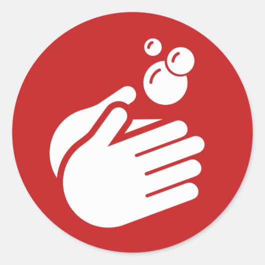 Hände waschen - Koronavirus und Grippe von Hand wa Runder Aufkleber (Vorderseite)