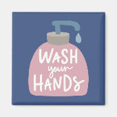 Hände waschen magnet (Vorne)