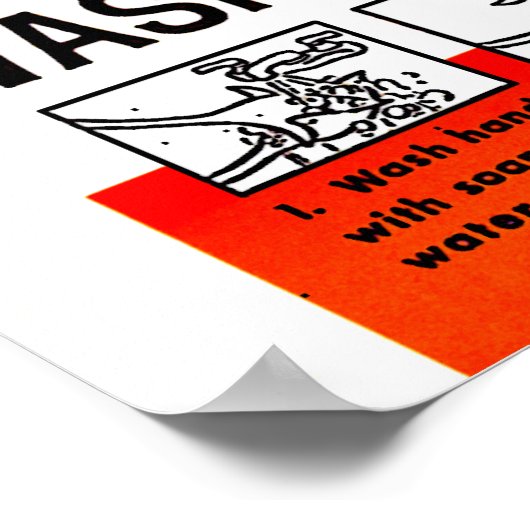 Hände waschen poster (Ecke)
