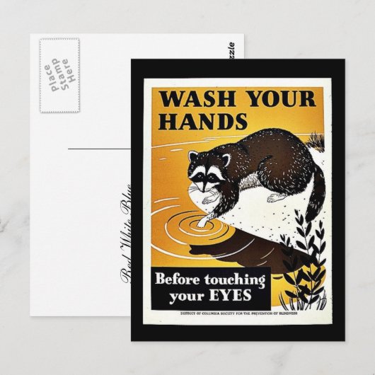 Hände waschen postkarte (Vorne/Hinten)