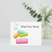 Hände waschen postkarte (Stehend Vorderseite)