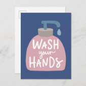 Hände waschen postkarte (Vorne/Hinten)