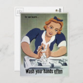 Hände waschen postkarte (Vorne/Hinten)