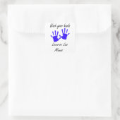 Hände waschen quadratischer aufkleber (Tasche)