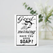 Hände waschen - Retrohygiene und Postkarte (Stehend Vorderseite)