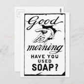 Hände waschen - Retrohygiene und Postkarte (Vorne/Hinten)