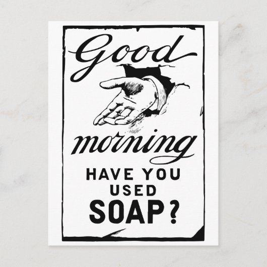 Hände waschen - Retrohygiene und Postkarte (Vorderseite)
