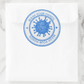 Hände waschen runder aufkleber (Tasche)