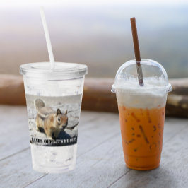 Hände weg! Erdeichhörnchen Wildlife Foto Acryltrinkbecher