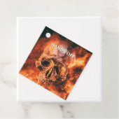 Hände weg. Flammenschädel im Weltraum Geschenkanhänger (Beispiel)