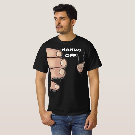 "Hände weg!" Funny Spaß T - Shirt (Vorne ganz)