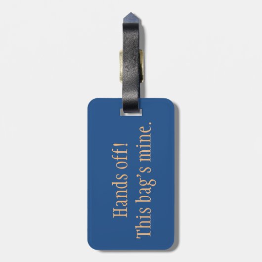 "Hände weg!" Gepäckanhänger (Rückseite vertikal)