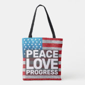 Hände weg Liebe Fortschritt Amerika Flag Glitzer Tasche (Rückseite)