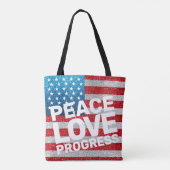 Hände weg Liebe Fortschritt Amerika Flag Glitzer Tasche (Rückseite)