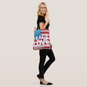 Hände weg Liebe Fortschritt Amerika Flag Glitzer Tasche (Am Model)