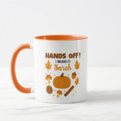 Hände weg! Personalisierte Fall-Kaffee-Tasse Tasse (Links)