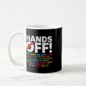 Hände weg Protest für Männer Frauen Kaffeetasse (Links)