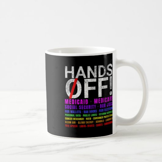 Hände weg Protest Kämpfe Widerstehen Schützen Männ Kaffeetasse (Rechts)