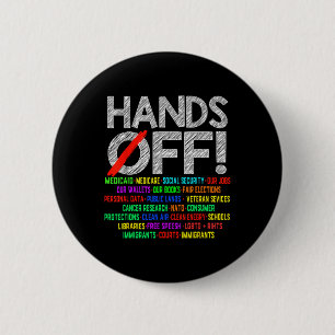 Hände weg Protest Sozialversicherung und Medicare Button