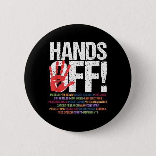 Hände weg Protest Sozialversicherung und Medicare Button (Vorderseite)