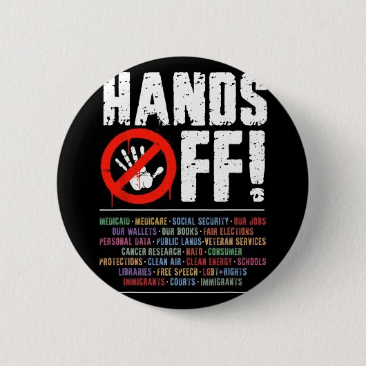 Hände weg Protest Sozialversicherung und Medicare Button (Vorderseite)