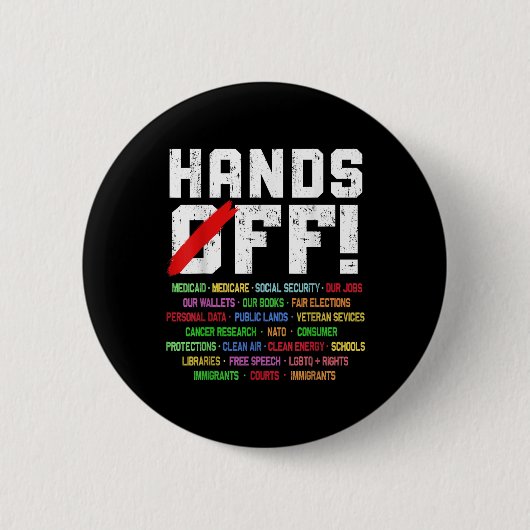 Hände weg Protest Sozialversicherung und Medicare Button (Vorderseite)