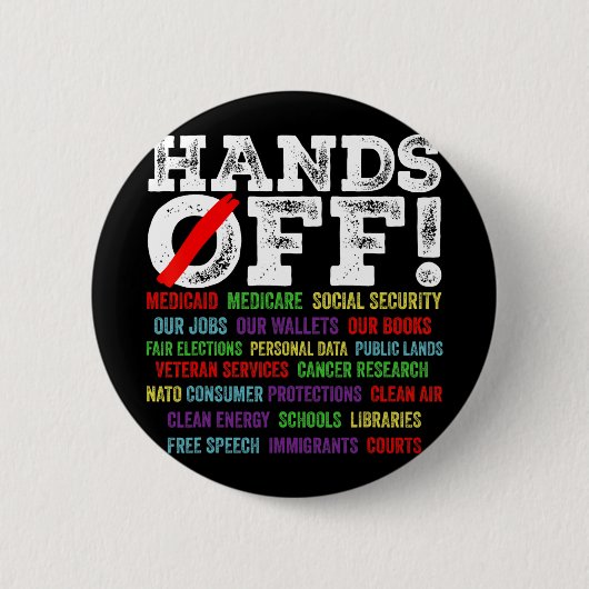 Hände weg Protest Sozialversicherung und Medicare Button (Vorderseite)