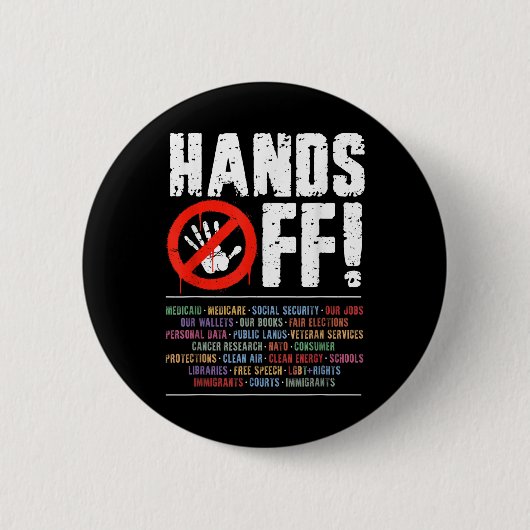 Hände weg Protest Sozialversicherung und Medicare Button (Vorderseite)