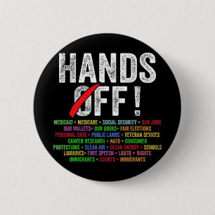 Hände weg Protest Sozialversicherung und Medicare  Button