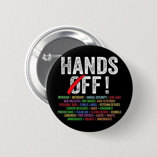 Hände weg Protest Sozialversicherung und Medicare Button (Vorne & Hinten)