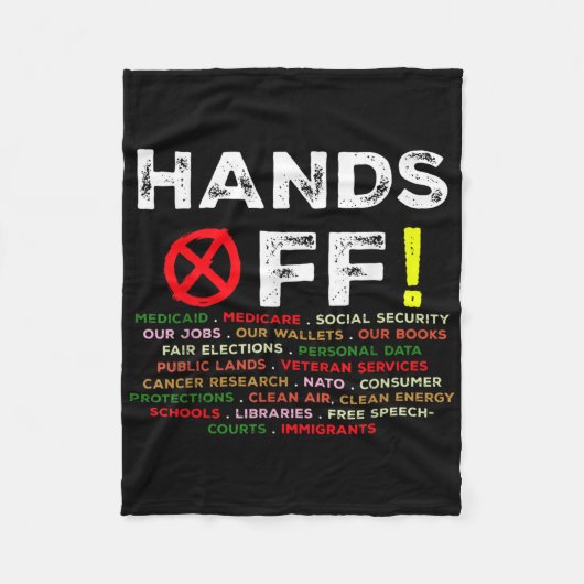 Hände weg Protest Sozialversicherung und Medicare Fleecedecke (Vorderseite)