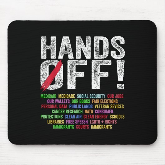Hände weg Protest Sozialversicherung und Medicare Mousepad (Vorne)