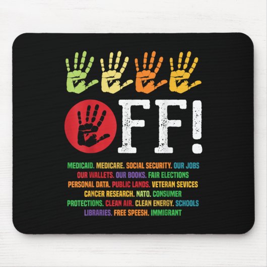 Hände weg Protest Sozialversicherung und Medicare Mousepad (Vorne)