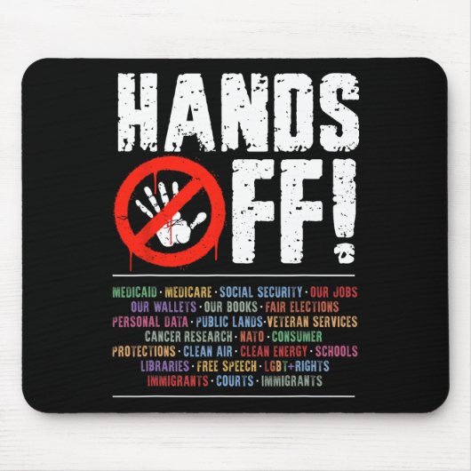 Hände weg Protest Sozialversicherung und Medicare Mousepad (Vorne)