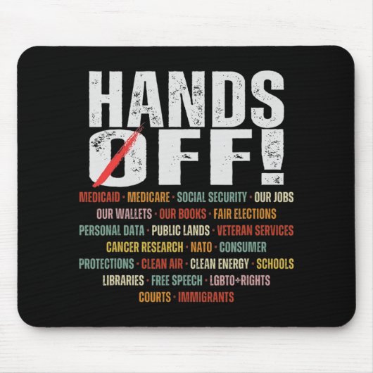 Hände weg Protest Sozialversicherung und Medicare Mousepad (Vorne)