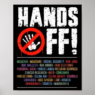 Hände weg Protest Sozialversicherung und Medicare  Poster