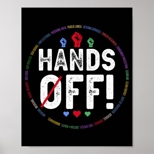 Hände weg Protest Sozialversicherung und Medicare Poster (Vorne)