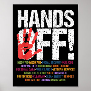 Hände weg Protest Sozialversicherung und Medicare Poster