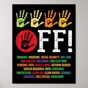 Hände weg Protest Sozialversicherung und Medicare  Poster