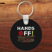 Hände weg Protest Sozialversicherung und Medicare  Schlüsselanhänger (Vorderseite)
