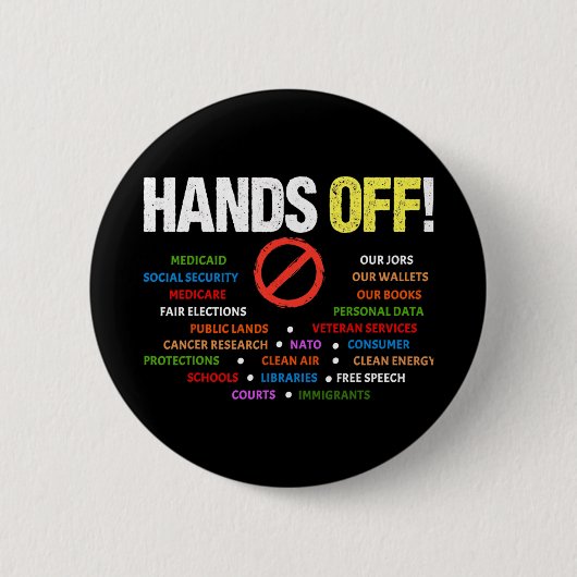 Hände weg Protestmedizin Medicare Social Security Button (Vorderseite)