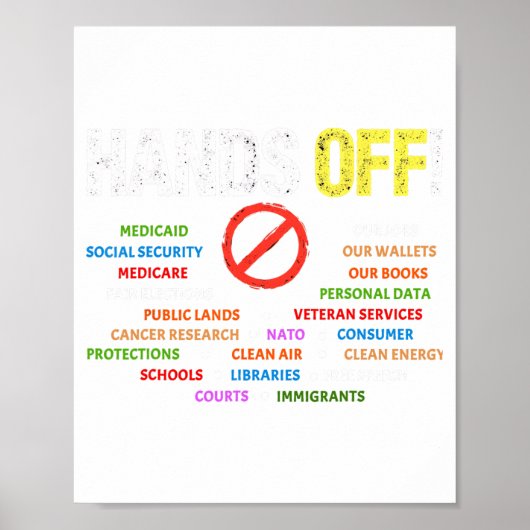Hände weg Protestmedizin Medicare Social Security Poster (Vorne)