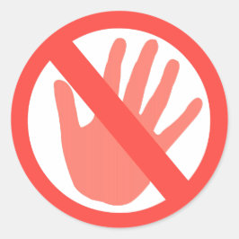 Hände weg runder aufkleber