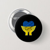Hände weg von der Ukraine bei ukrainischen Protest Button (Vorne & Hinten)