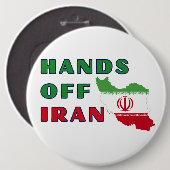 Hände weg von Iran Button (Vorne & Hinten)