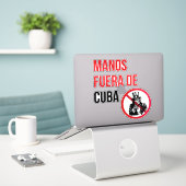 Hände Weg Von Kuba Aufkleber (Laptop auf Schreibtisch)